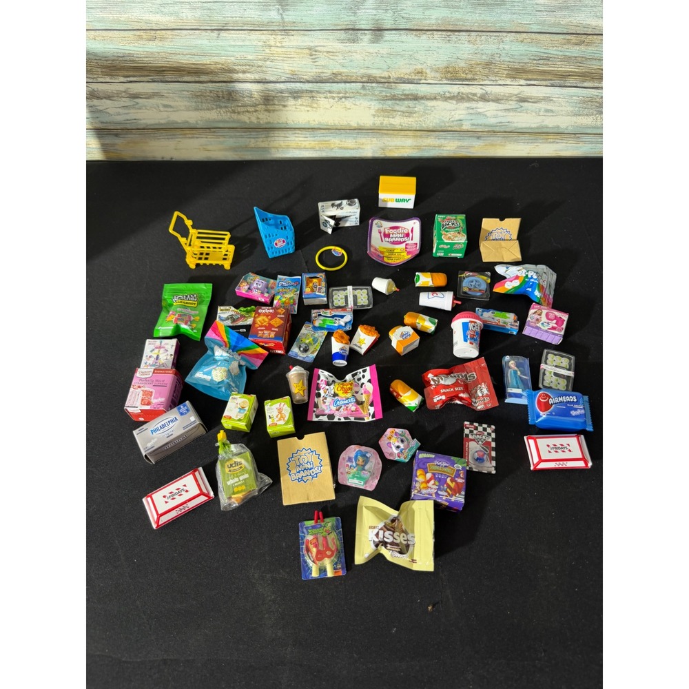 Massive Zuru Mini Brands Foodie Toy Lot 40+ Pc EUC Mixed Series Miniatures Cart